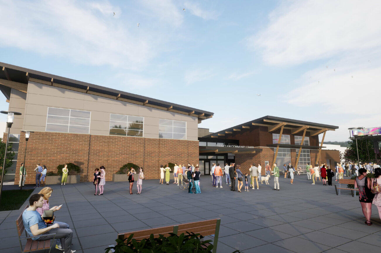 A rendering of what the Enumclaw Community Center could look like, though exact final designs won’t be finished unless a bond passes. There will be opportunities for community feedback on the design during upcoming open houses in March. Image courtesy the city of Enumclaw