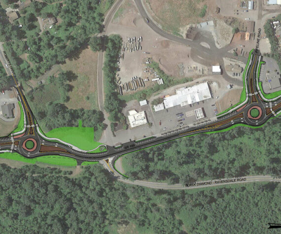 Two roundabouts are being built in Black Diamond, but that comes with lane reductions, including the one on SR 169 happening now through March. Image courtesy the city of Black Diamond