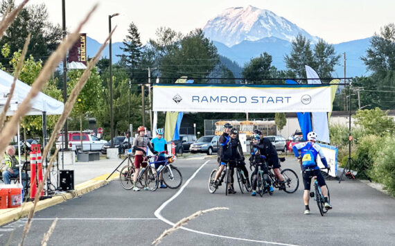 The Ride Around Mount Rainier in One Day (RAMROD) event usually starts and ends in Enumclaw — but organizers are worried that by not being allowed to use Stevens Canyon Road, the 40th event will be canceled, and the ride will stop. Courtesy photo