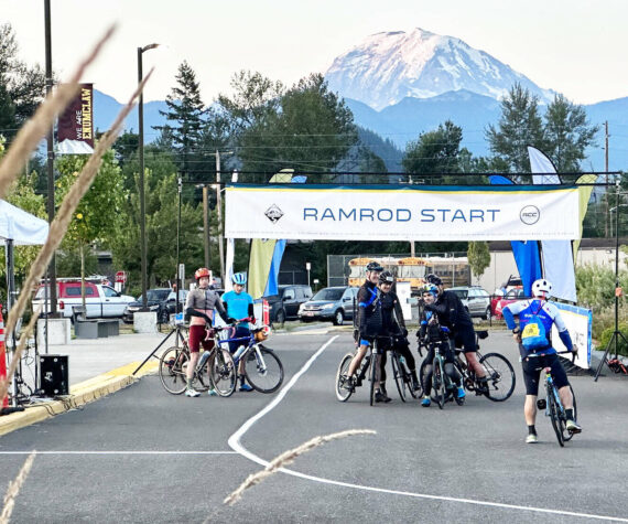 <p>The Ride Around Mount Rainier in One Day (RAMROD) event usually starts and ends in Enumclaw — but organizers are worried that by not being allowed to use Stevens Canyon Road, the 40th event will be canceled, and the ride will stop. Courtesy photo</p>
