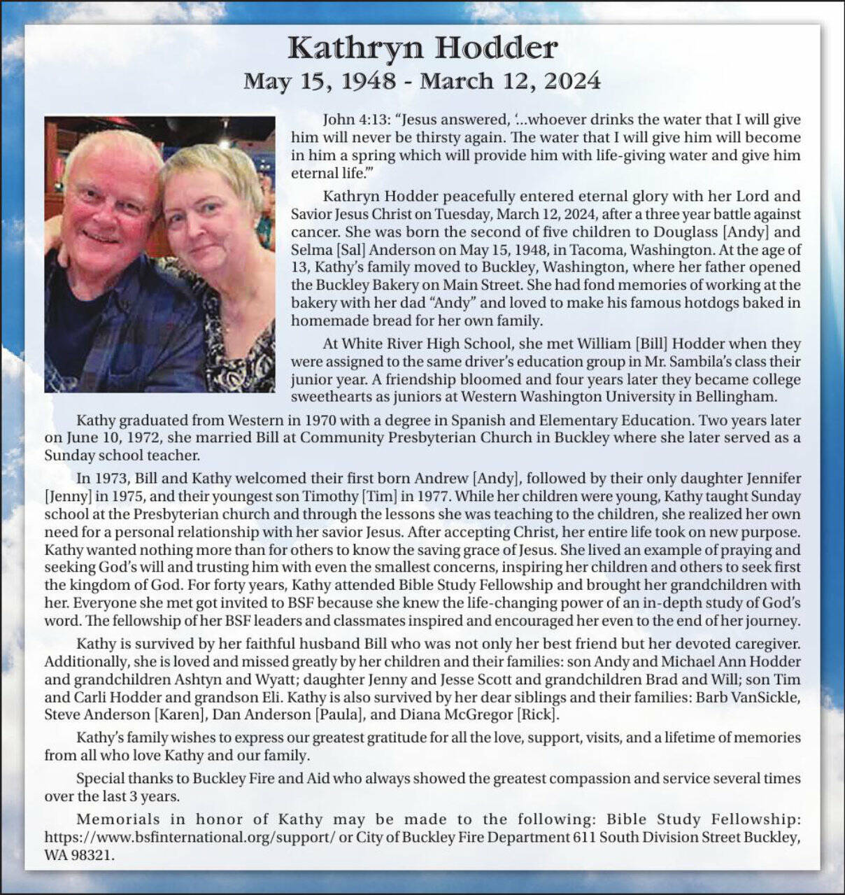 Obit for Kathryn Hodder