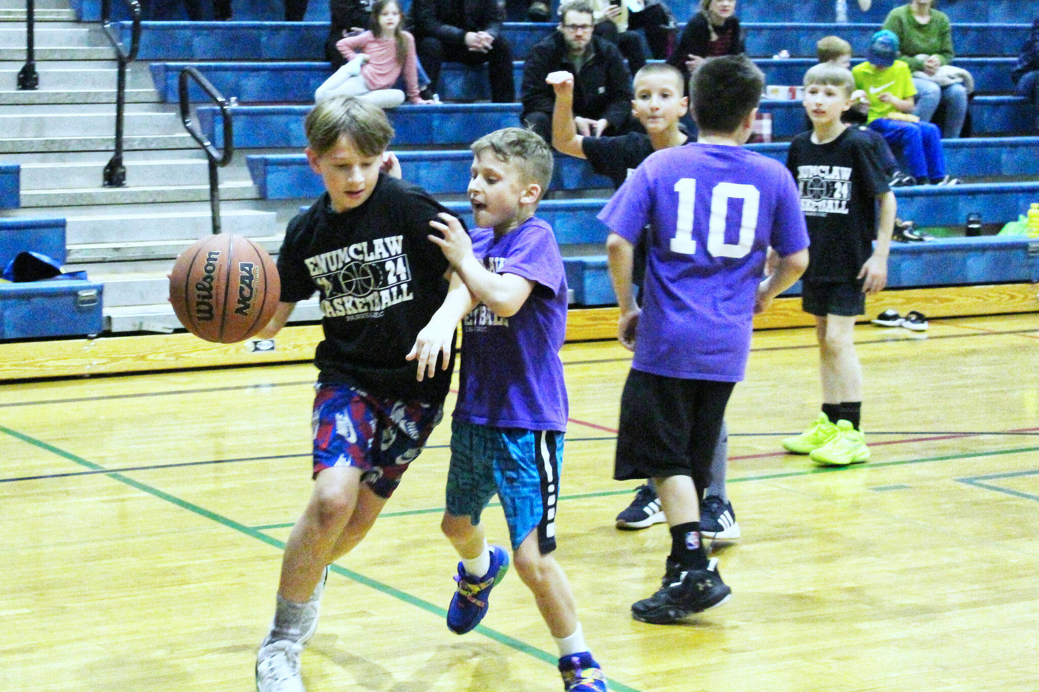 Enumclaw Parks and Rec youth basketball program uses Enumclaw School District elementary and middle schools, but gym space is limited; building a full gym would allow the programs to expand, Parks and Rec Director Alina Hibbs has said. Photo by Ray Miller-Still