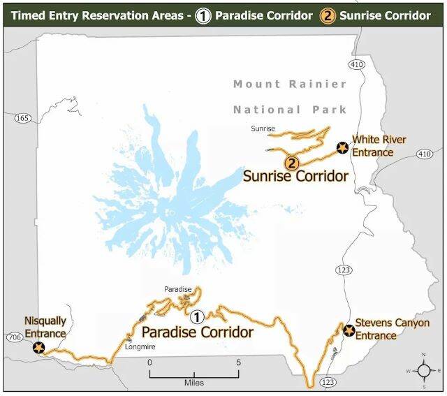 Mount Rainier visitors will soon need to reserve a time to enter the park if they want to go to Paradise or Sunrise. Image courtesy Mount Rainier National Park