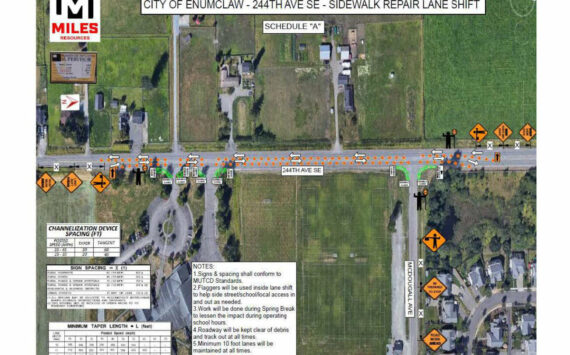 Drivers using 244th this next week will need to find alternate routes around town or to the highway. Image courtesy the city of Enumclaw