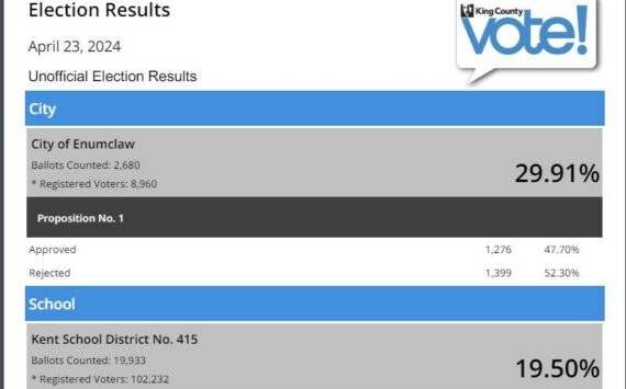 Screenshot of the initial April 23 special election results.
