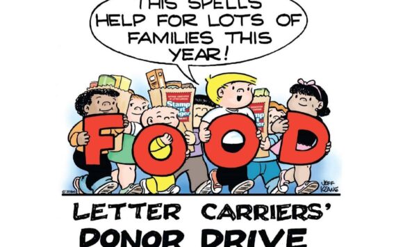 The Stamp Out Hunger event is every second Saturday in May - which means it's this Saturday, May 11. Image courtesy the National Association of Letter Carriers