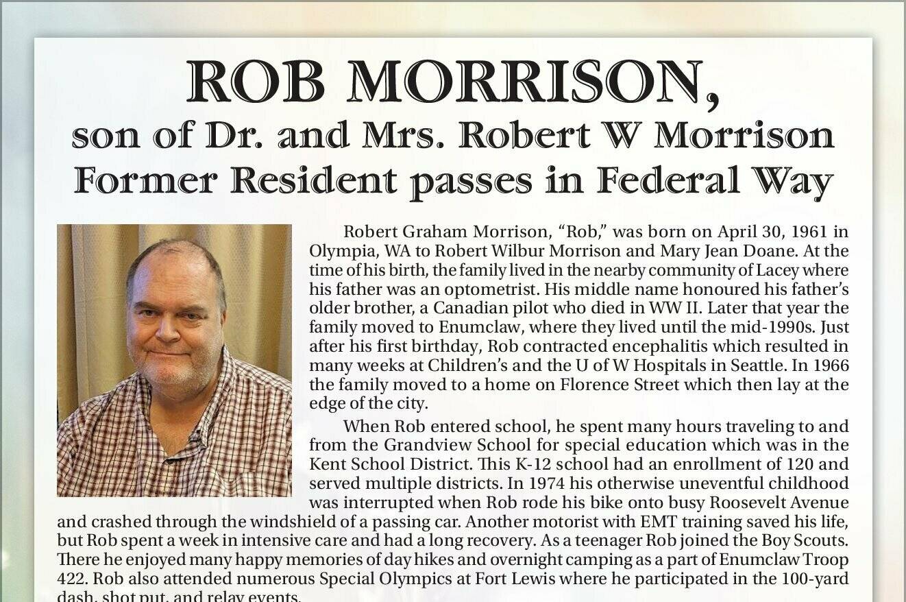 Obit for Rob Morrison