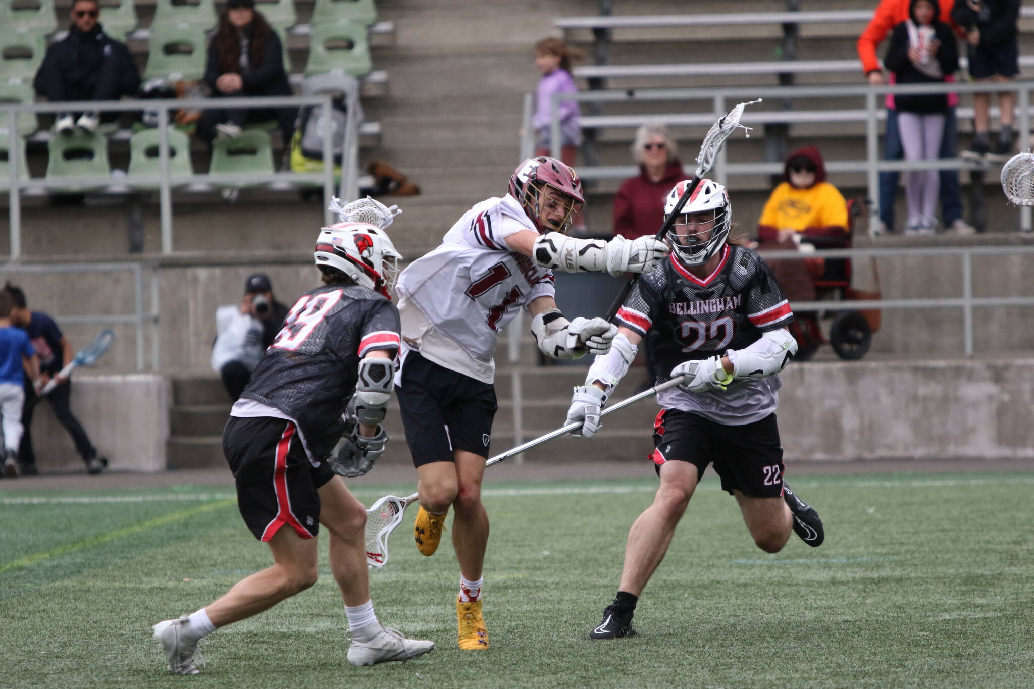 No. 11 Jack Popke powers through defenders for an Enumclaw Score. Photo by Todd Overdorff / sonscapeimages.com