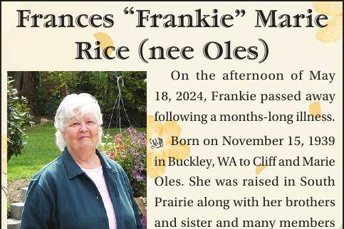Obit for Frances Rice
