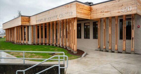 The Enumclaw pool recently finished renovations to its front lobby, changing rooms, and also built a party room with King County parks levy funding. Now some funding is being used for the facility's electrical and mechanical systems. Photo courtesy city of Enumclaw