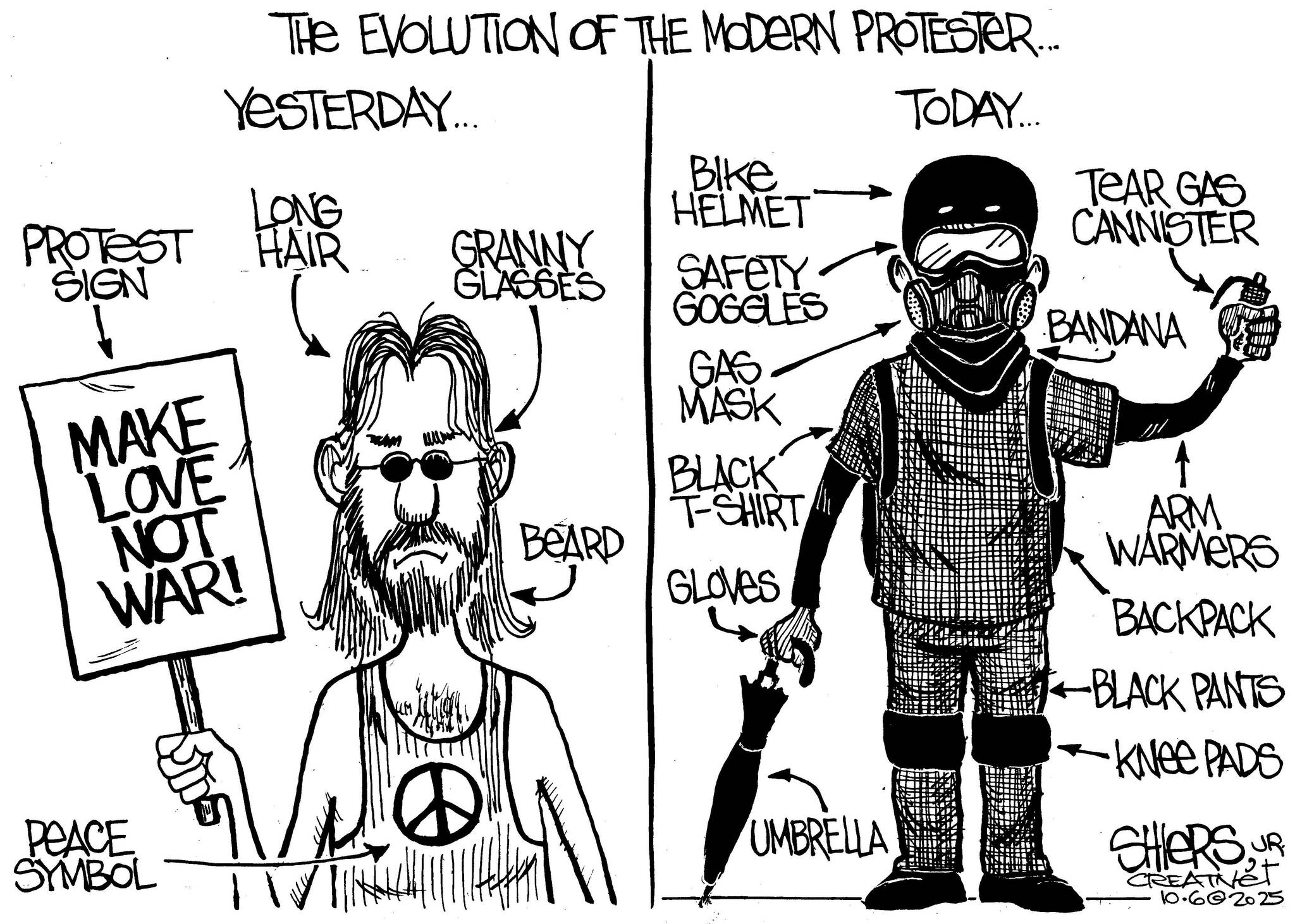 Frank Shiers, Jr. is a longtime King County resident and has drawn political cartoons for over forty years. He creates at least four cartoons a week, which are published in a dozen newspapers.