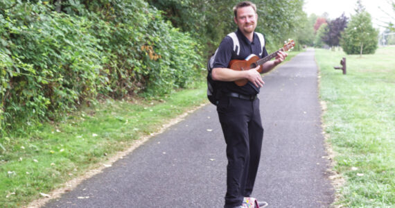 I hope DJ had a good day at work — he certainly brightened mine up. Photo by Ray Miller-Still