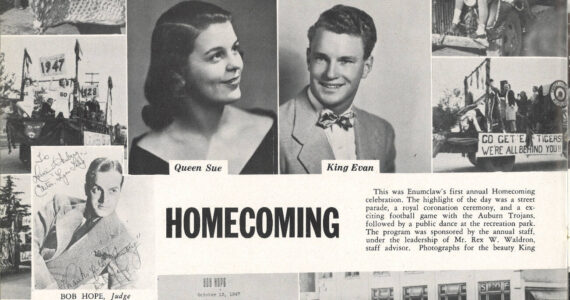Image courtesy Bill Kombol 
An article of the Enumclaw School District’s first Homecoming in the school paper.