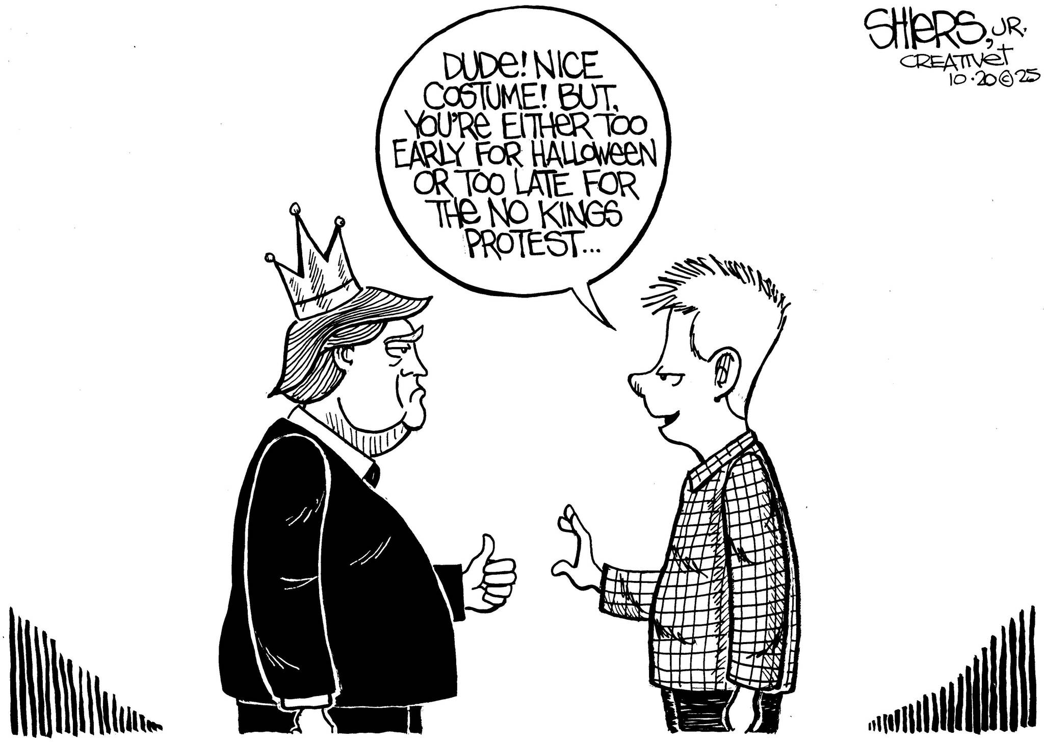 Frank Shiers, Jr. is a longtime King County resident and has drawn political cartoons for over forty years. He creates at least four cartoons a week, which are published in a dozen newspapers.