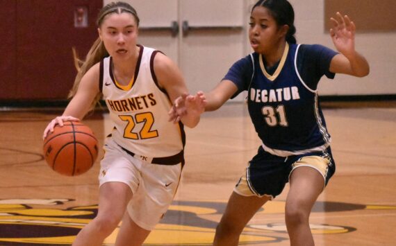 File photos by Kevin Hanson
Maggee Schmitz (#22), last season’s NPSL 3A Player of the Year, returns for a junior season.