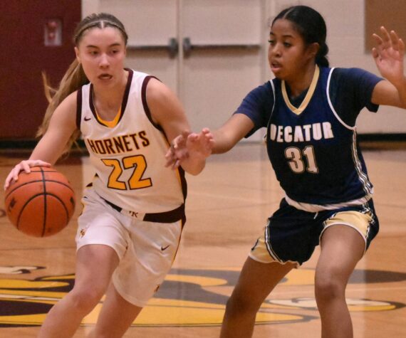 File photos by Kevin Hanson
Maggee Schmitz (#22), last season’s NPSL 3A Player of the Year, returns for a junior season.