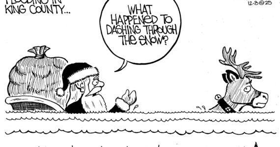 Frank Shiers, Jr. is a longtime King County resident and has drawn political cartoons for over forty years. He creates at least four cartoons a week, which are published in a dozen newspapers.