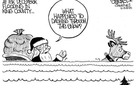 Frank Shiers, Jr. is a longtime King County resident and has drawn political cartoons for over forty years. He creates at least four cartoons a week, which are published in a dozen newspapers.