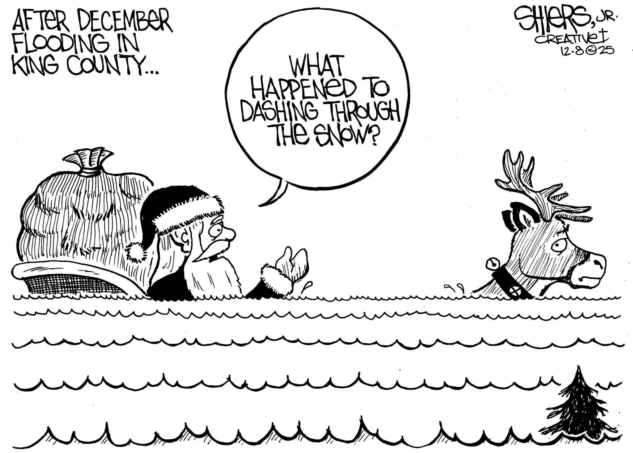 Frank Shiers, Jr. is a longtime King County resident and has drawn political cartoons for over forty years. He creates at least four cartoons a week, which are published in a dozen newspapers.