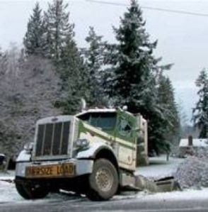 Compact snow and ice on SR 410 made driving treacherous