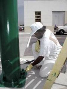 Streetscape -- Most of street work now complete; masons can begin installing stones