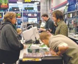 Margaret Sponderg shops at the Game Stop at the Cedarview Plaza in Bonney Lake. Photo by Teresa Herriman