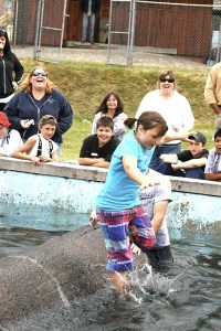 Young log roller at Buckley Junior Log Show