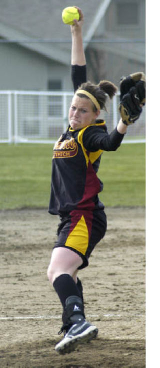 Sara Steinmetz of White River winds up against Bonney Lake.