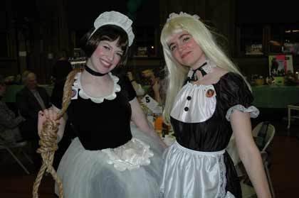 Holly Hodson and Kelly Tooker got into the spirit of the Arts Alive! mystery fundraiser.