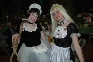 Holly Hodson and Kelly Tooker got into the spirit of the Arts Alive! mystery fundraiser.