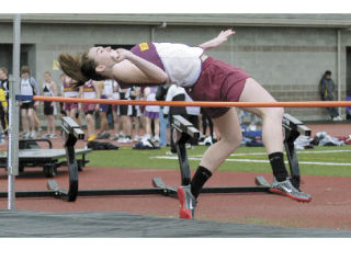 Carley McCutchen was a fifth-place high jumper in Saturday’s competition and also a top finisher during the Hornets’ meet with Bonney Lake March 25.