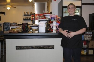 Sabrina McNall in her sandwich shop