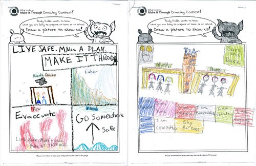 Shyleen Richardson and Alyssa Currier won a $500 prize for their drawings