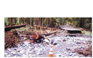 Washout damaged a road near Isput Campground in 2006.