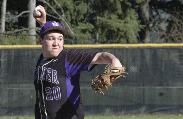 Johnny Staley throws out a pitch against White River.