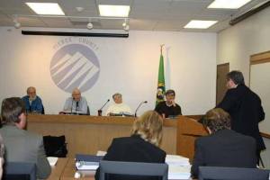 Bonney Lake City Administrator Don Morrison address the Pierce County Boundary Review Board March 8.