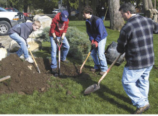 More than 30 volunteers showed up at Cedarview Park Saturday to help celebrate both Arbor Day and Park Appreciation Day. Jake Theriault