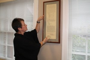 Mayor Liz Reynolds reads the city's official incorporation document