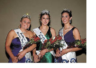 Dairy Ambassador Melissa Cook is flanked by alternates Shelby Hansen and Elizabeth Birklid.