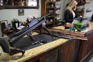 The .55 Boys anti-tank rifle requires a two inch think rubber shoulder pad for the recoil.