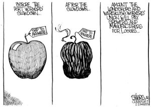 What will the unions pay the growers and manufacturers during the slowdown?