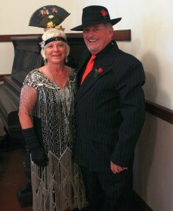 Joanne Ribail and her husband Ron dress up in traditional 1920s fashion for the re-release of Eyes of the Totem on Friday