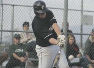Enumclaw catcher Dalton Bidon gets a bead on a pitch Tuesday in the Hornets win over Camas in the first round of the district tournament.