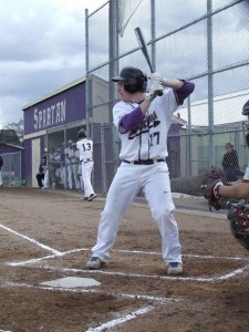 Tysen Fischlin readies himself at bat against Steilacoom April 4.