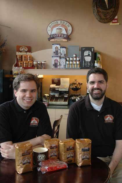 Joshua and Josiah Williams are perking up bookstore sales with their coffee business.