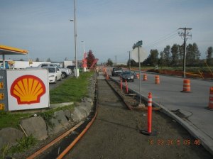 A photo of the reconstruction on 136th Avenue East/Valentine Avenue SE from 24th Street East in Sumner.