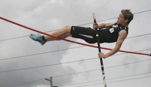 Bonney Lake's Austin Schweyen cleared 12 feet in the pole vault