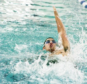 Paul Clow won the 100 backstroke for Enumclaw in 1:09.46 against Bonney Lake.