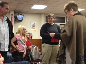 Mayor Liz Reynolds presents a Certificate of Recognition Monday