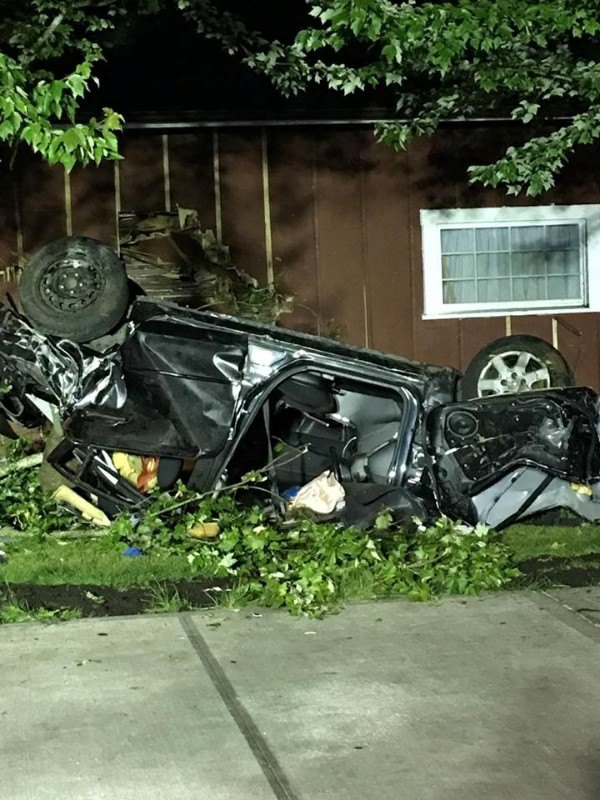 The aftermath of the car after it plowed into the Foothills Museum. Courtesy photo.
